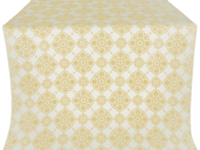 Pochaev Posad silk (rayon brocade) (white/gold)