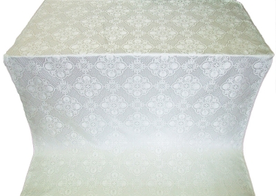 Pochaev Posad silk (rayon brocade) (white/silver)