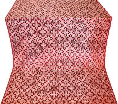 Solovki silk (rayon brocade) (red/silver)