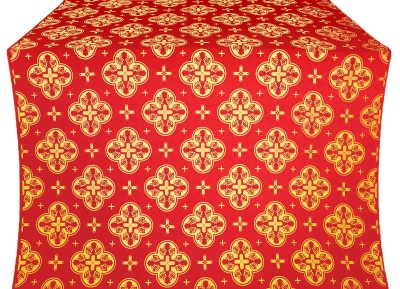 Kostroma silk (rayon brocade) (red/gold)