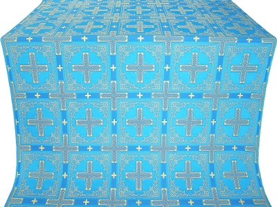 Iveron silk (rayon brocade) (blue/gold)
