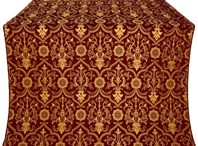 Prestol silk (rayon brocade) (claret/gold)