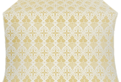 Vine silk (rayon brocade) (white/gold)