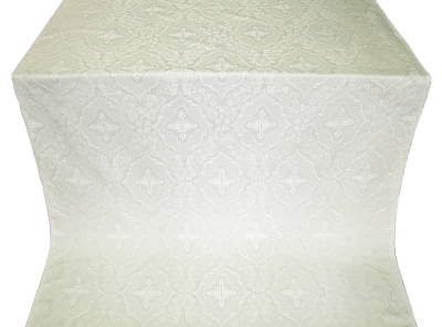 Don silk (rayon brocade) (white/silver)