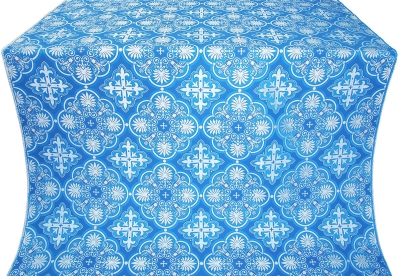 Pskov silk (rayon brocade) (blue/silver)