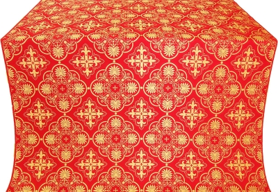 Pskov silk (rayon brocade) (red/gold)