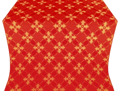 Podolsk silk (rayon brocade) (red/gold)