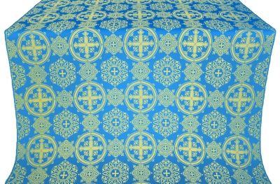Carpathian silk (rayon brocade) (blue/gold)