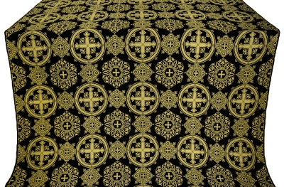 Carpathian silk (rayon brocade) (black/gold)