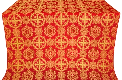 Carpathian silk (rayon brocade) (red/gold)