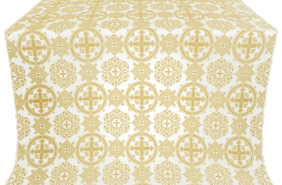 Carpathian silk (rayon brocade) (white/gold)