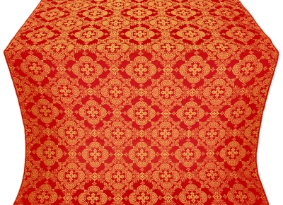 Kolomna posad silk (rayon brocade) (red/gold)