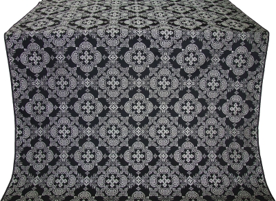Kolomna posad silk (rayon brocade) (black/silver)
