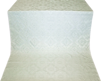 Kolomna posad silk (rayon brocade) (white/silver)