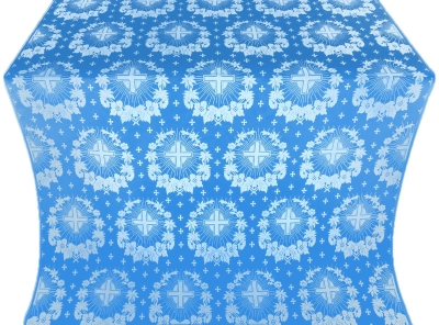 Nativity Star silk (rayon brocade) (blue/silver)