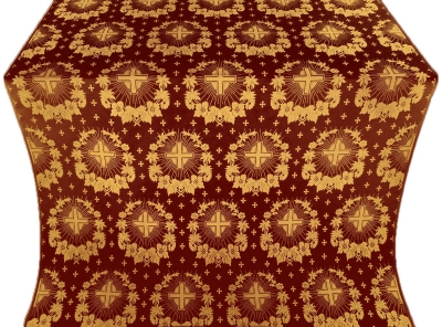 Nativity Star silk (rayon brocade) (claret/gold)