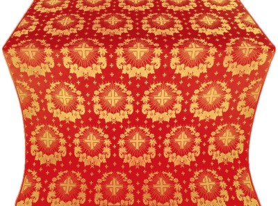 Nativity Star silk (rayon brocade) (red/gold)