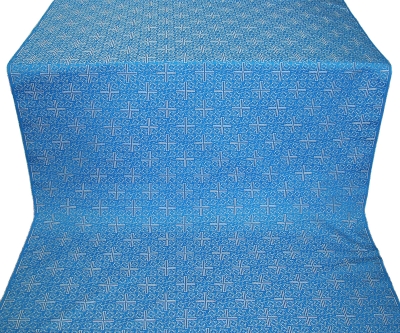 Jerusalem Cross silk (rayon brocade) (blue/silver)