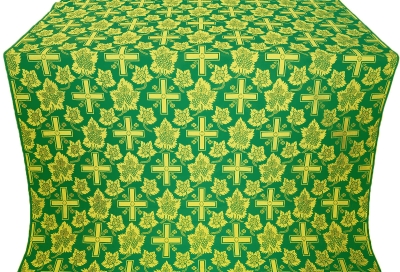 Ajur Cross metallic brocade (green/gold)