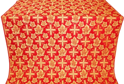 Ajur Cross metallic brocade (red/gold)