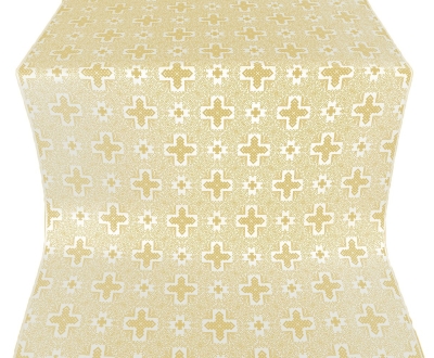 Ancient Byzantium silk (rayon brocade) (white/gold)