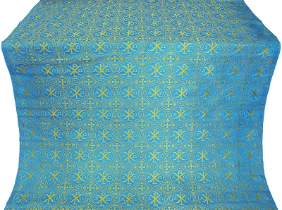 Alpha-and-Omega silk (rayon brocade) (blue/gold)