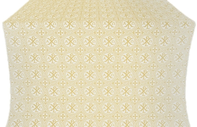 Alpha-and-Omega silk (rayon brocade) (white/gold)