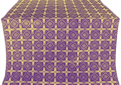 Ryazan silk (rayon brocade) (violet/gold)