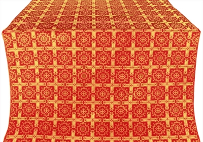 Ryazan silk (rayon brocade) (red/gold)