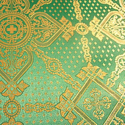 Ouglich silk (rayon brocade) (green/gold)