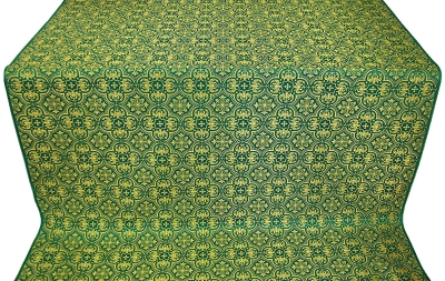 Vasiliya silk (rayon brocade) (green/gold)