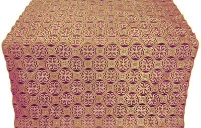 Floral Cross metallic brocade (violet/gold)