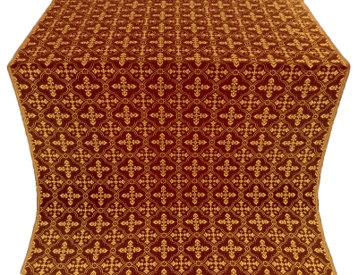 Lyubava silk (rayon brocade) (claret/gold)