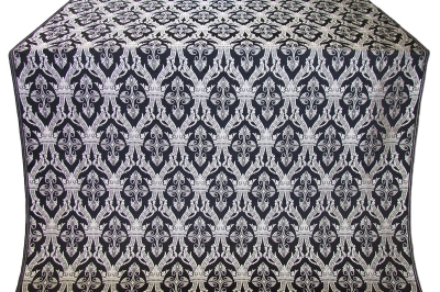 Korona silk (rayon brocade) (black/silver)