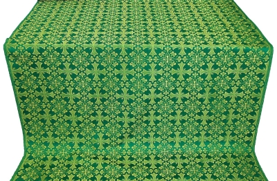 Cornflower metallic brocade (green/gold)