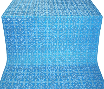 Cornflower silk (rayon brocade) (blue/silver)