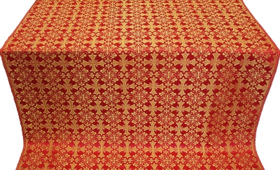 Cornflower silk (rayon brocade) (red/gold)