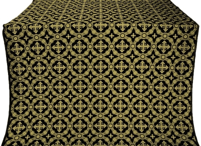 Gouslitsa silk (rayon brocade) (black/gold)