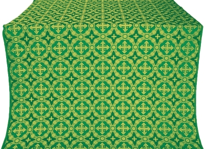 Gouslitsa silk (rayon brocade) (green/gold)