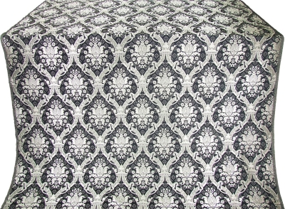 Royal Crown silk (rayon brocade) (black/silver)