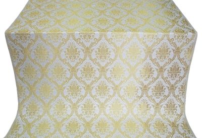 Royal Crown silk (rayon brocade) (white/gold)