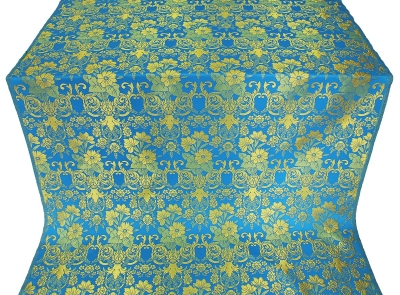 Gloksiniya silk (rayon brocade) (blue/gold)