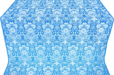 Gloksiniya silk (rayon brocade) (blue/silver)