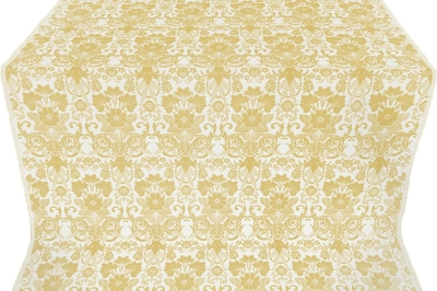 Gloksiniya silk (rayon brocade) (white/gold)