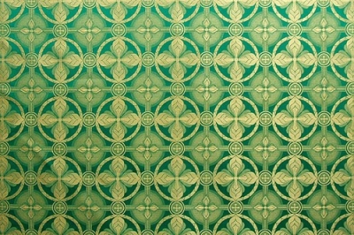 Izborsk silk (rayon brocade) (green/gold)