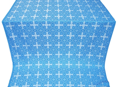 Polotsk silk (rayon brocade) (blue/silver)