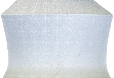 Polotsk silk (rayon brocade) (white/silver)