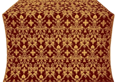 Thebroniya silk (rayon brocade) (claret/gold)