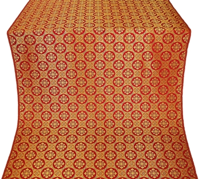 Poutivl' silk (rayon brocade) (red/gold)