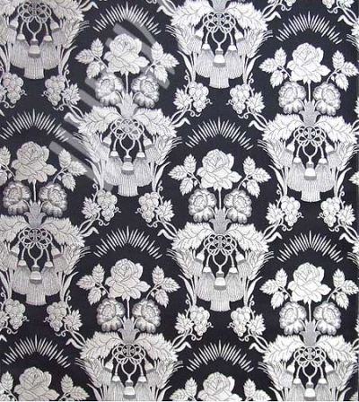 Festal Bouquet metallic brocade (black/silver)